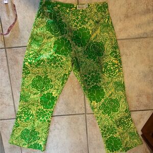 Vintage Lilly Pulitzer Mens Stuff Palm Beach Mod Floral Print Signature Pants
